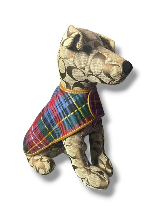 Coach Handbags - Coach Signature Jack Russell Terrier with plaid coat & collar VINTAGE-RARE NWOT
